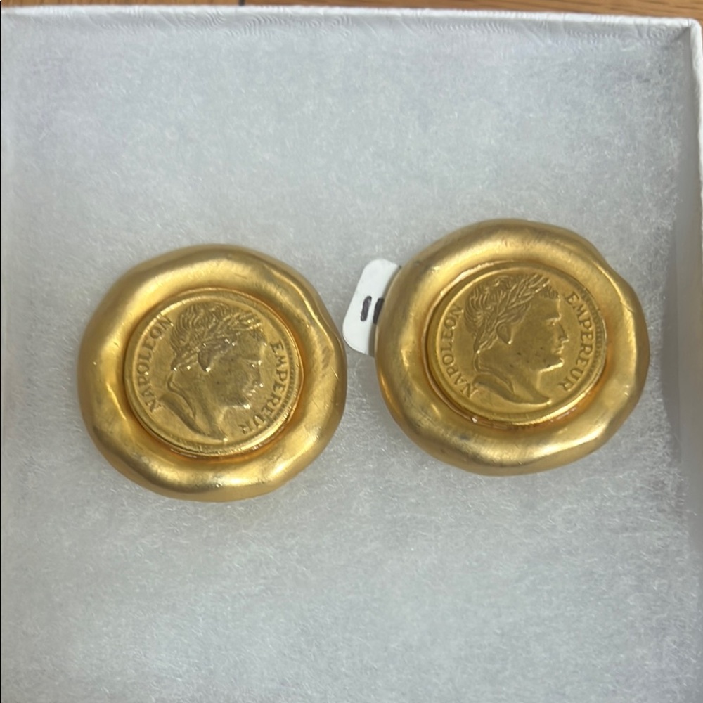 Gold Coin-Inspired clip on earrings